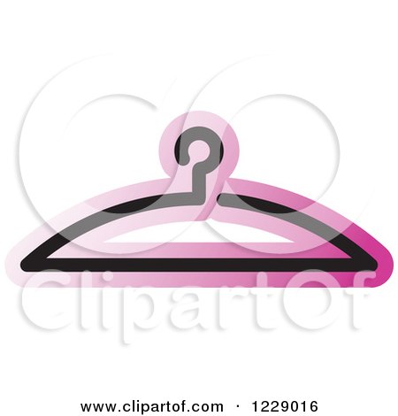 Clipart of a Pink Clothes Hanger Icon - Royalty Free Vector Illustration by Lal Perera