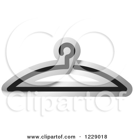 Clipart of a Silver Clothes Hanger Icon - Royalty Free Vector Illustration by Lal Perera