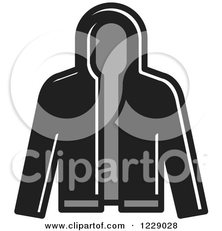 Clipart of a Grayscale Jacket Icon - Royalty Free Vector Illustration by Lal Perera