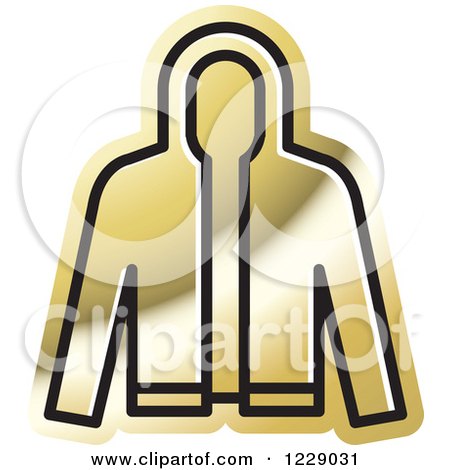 Clipart of a Gold Jacket Icon - Royalty Free Vector Illustration by Lal Perera