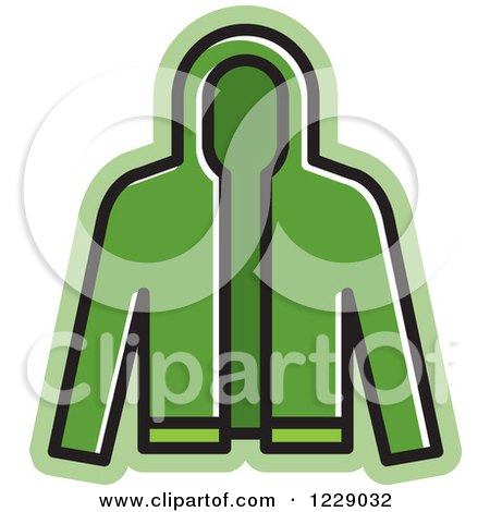 Clipart of a Green Jacket Icon - Royalty Free Vector Illustration by Lal Perera