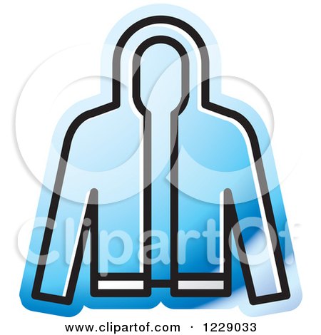 Clipart of a Blue Jacket Icon - Royalty Free Vector Illustration by Lal Perera