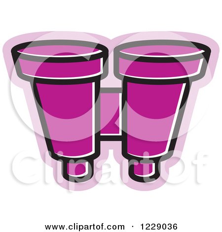 Clipart of a Purple Binoculars Icon - Royalty Free Vector Illustration by Lal Perera