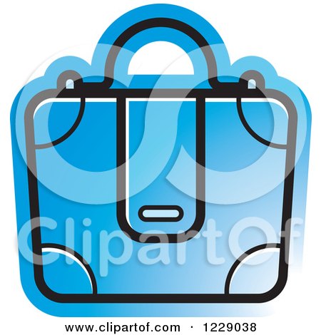 Clipart of a Blue Briefcase Bag Icon - Royalty Free Vector Illustration by Lal Perera