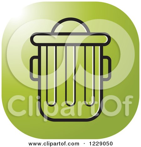 Clipart of a Green and Black Trash Can Icon - Royalty Free Vector Illustration by Lal Perera