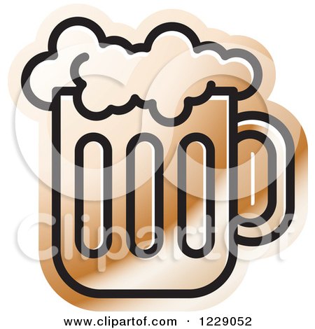 Clipart of a Brown Beer Icon - Royalty Free Vector Illustration by Lal Perera