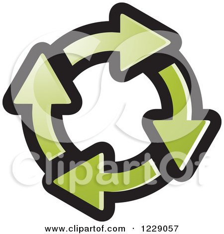 Clipart of a Circle of Green Recycle Arrows Icon - Royalty Free Vector Illustration by Lal Perera