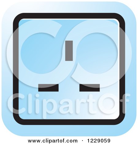 Clipart of a Blue Electrical Socket Icon - Royalty Free Vector Illustration by Lal Perera