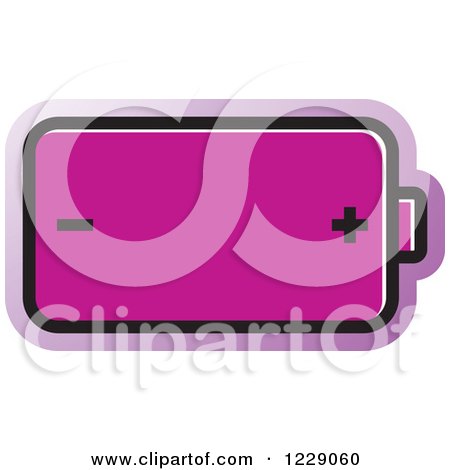 Clipart of a Purple Battery Icon - Royalty Free Vector Illustration by Lal Perera