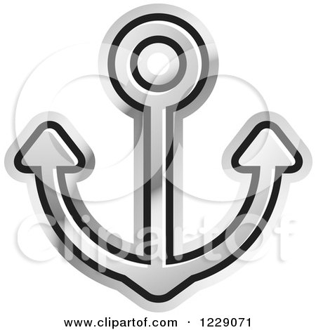Clipart of a Silver Nautical Anchor Icon - Royalty Free Vector Illustration by Lal Perera