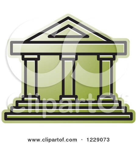 Clipart of a Green Court House Building Icon - Royalty Free Vector Illustration by Lal Perera