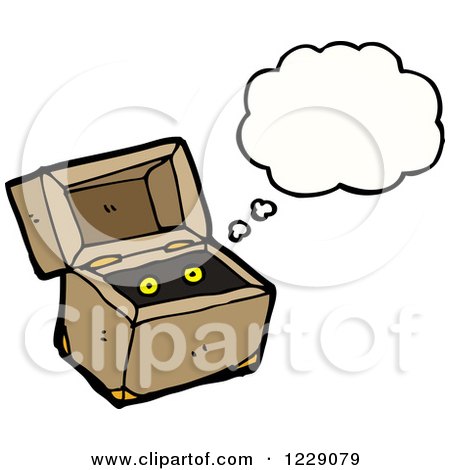 Clipart of a Thinking Monster in a Box - Royalty Free Vector Illustration by lineartestpilot