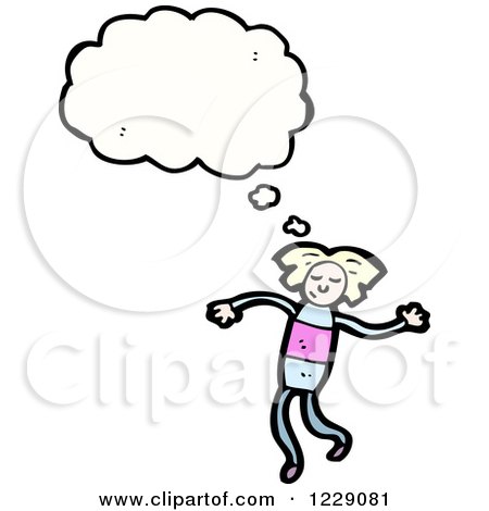 Clipart of a Thinking Blond Girl - Royalty Free Vector Illustration by lineartestpilot
