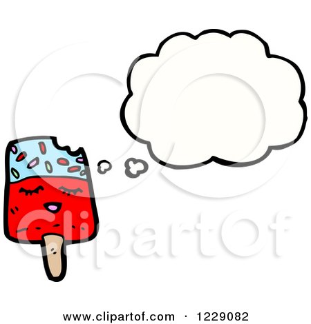 Clipart of a Thinking Popsicle - Royalty Free Vector Illustration by lineartestpilot