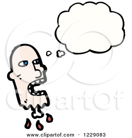 Clipart of a Thinking Decapitated Head - Royalty Free Vector Illustration by lineartestpilot