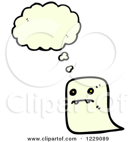 Clipart of a Thinking Ghost - Royalty Free Vector Illustration by lineartestpilot