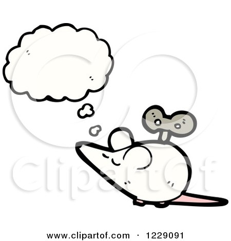 Clipart of a Thinking Wind up Mouse - Royalty Free Vector Illustration by lineartestpilot