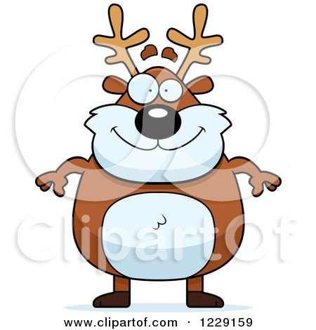 Clipart of a Happy Chubby Caribou Reindeer - Royalty Free Vector Illustration by Cory Thoman