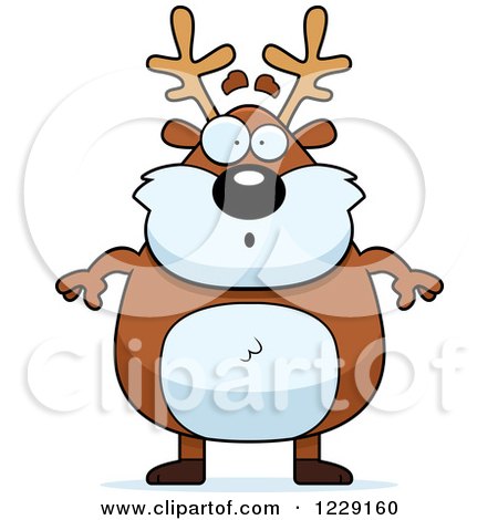 Clipart of a Surprised Chubby Caribou Reindeer - Royalty Free Vector Illustration by Cory Thoman
