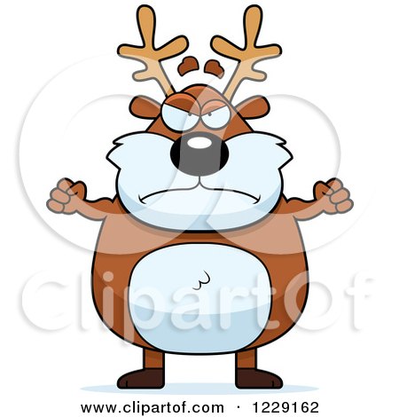 Clipart of a Mad Chubby Caribou Reindeer - Royalty Free Vector Illustration by Cory Thoman