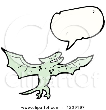 Clipart of a Talking Terradactyl - Royalty Free Vector Illustration by lineartestpilot
