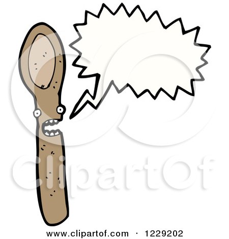 Clipart of a Talking Spoon - Royalty Free Vector Illustration by lineartestpilot