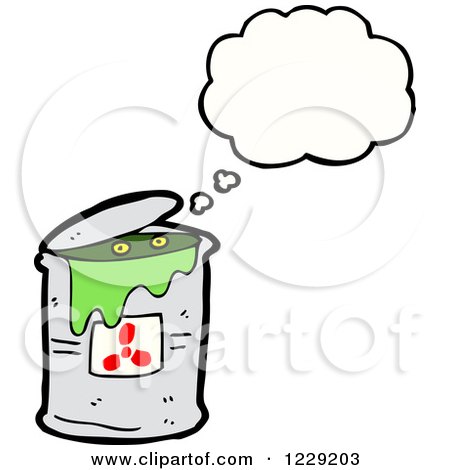 Clipart of a Thinking Radioactive Can - Royalty Free Vector Illustration by lineartestpilot