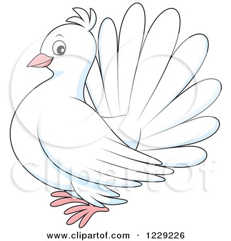 Clipart of a White Dove - Royalty Free Vector Illustration by Alex Bannykh