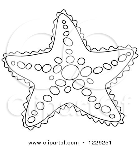 Clipart of an Outlined Starfish - Royalty Free Vector Illustration by Alex Bannykh