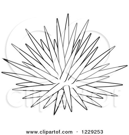 Clipart of an Outlined Sea Urchin - Royalty Free Vector Illustration by Alex Bannykh