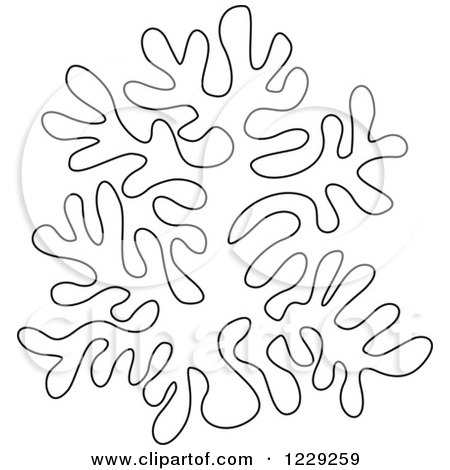 Clipart of an Outlined Sea Coral - Royalty Free Vector Illustration by Alex Bannykh