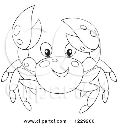 Clipart of an Outlined Crab - Royalty Free Vector Illustration by Alex Bannykh