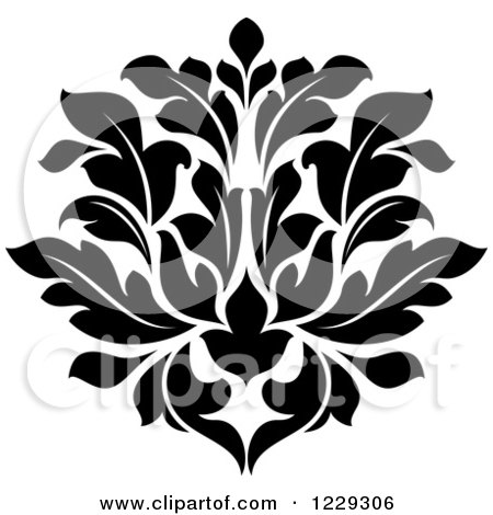 Clipart of a Black and White Arabesque Damask Design 8 - Royalty Free Vector Illustration by Vector Tradition SM
