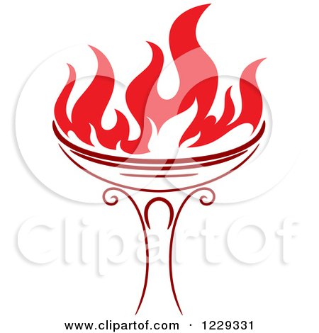Clipart of a Flaming Red Torch 7 - Royalty Free Vector Illustration by Vector Tradition SM