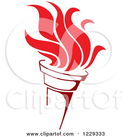 Clipart of a Flaming Red Torch 6 - Royalty Free Vector Illustration by Vector Tradition SM