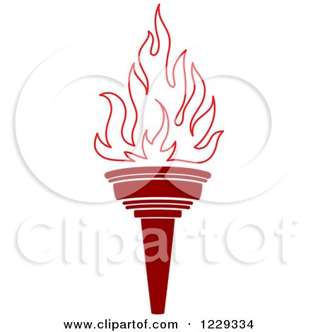 Clipart of a Flaming Red Torch 5 - Royalty Free Vector Illustration by Vector Tradition SM