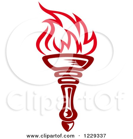 Clipart of a Flaming Red Torch 2 - Royalty Free Vector Illustration by Vector Tradition SM
