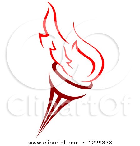 Clipart of a Flaming Red Torch 3 - Royalty Free Vector Illustration by Vector Tradition SM