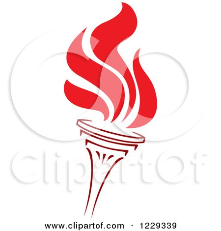 Clipart of a Flaming Red Torch 11 - Royalty Free Vector Illustration by Vector Tradition SM