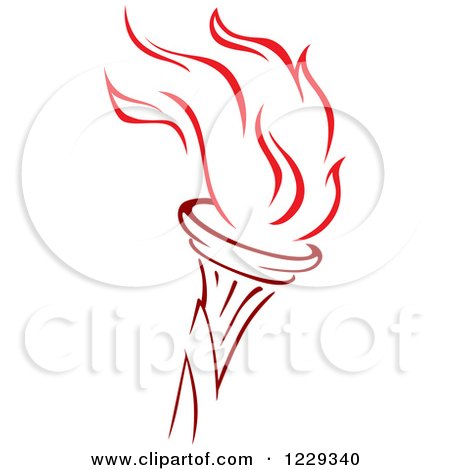 Clipart of a Flaming Red Torch 12 - Royalty Free Vector Illustration by Vector Tradition SM