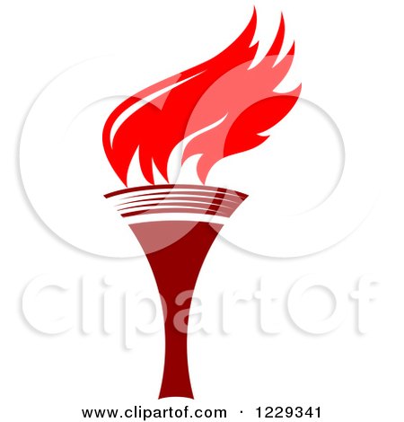 Clipart of a Flaming Red Torch 14 - Royalty Free Vector Illustration by Vector Tradition SM