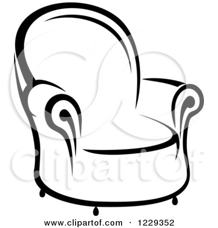 Clipart of a Black and White Chair - Royalty Free Vector Illustration by Vector Tradition SM