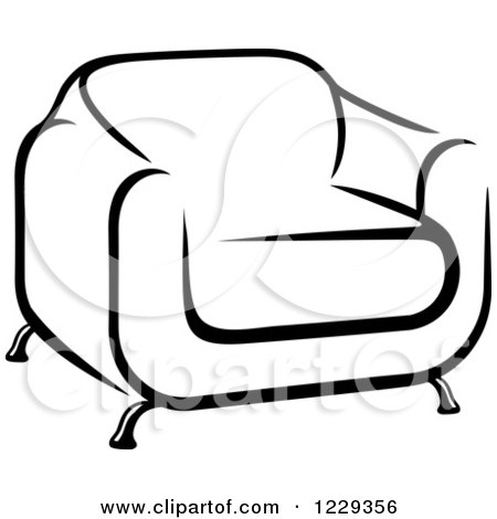 Clipart of a Black and White Chair - Royalty Free Vector Illustration by Vector Tradition SM