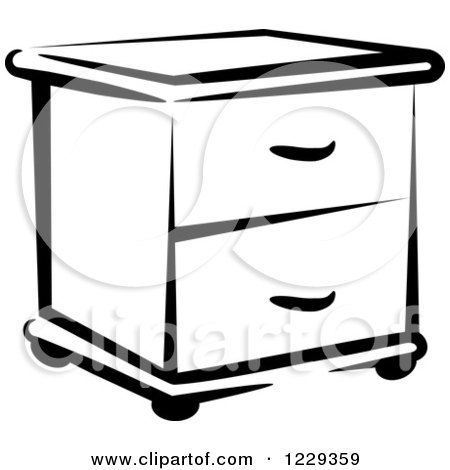 Clipart of a Black and White End Table - Royalty Free Vector Illustration by Vector Tradition SM