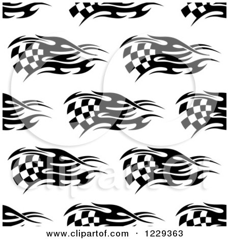 Clipart of a Seamless Black and White Checkered Racing Flag Pattern Background - Royalty Free Vector Illustration by Vector Tradition SM