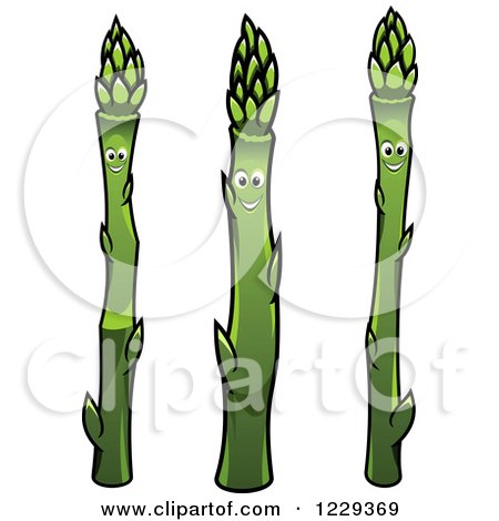 Clipart of Asparagus Characters - Royalty Free Vector Illustration by Vector Tradition SM