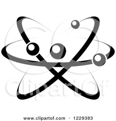 Clipart of a Black and White Atom 23 - Royalty Free Vector Illustration by Vector Tradition SM