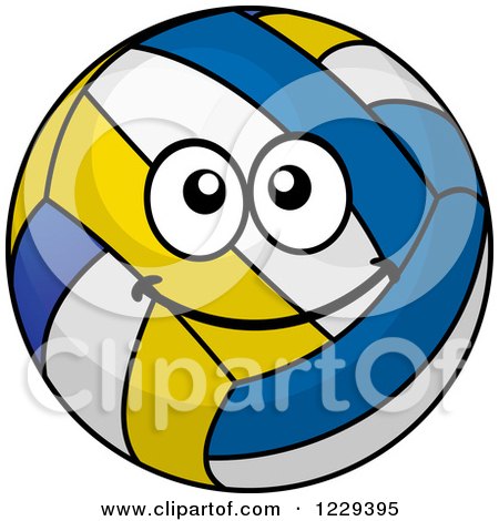 Clipart of a Happy Volleyball Character - Royalty Free Vector Illustration by Vector Tradition SM