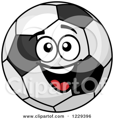 Clipart of a Happy Soccer Ball Character - Royalty Free Vector Illustration by Vector Tradition SM