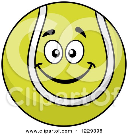 Clipart of a Happy Tennis Ball Character - Royalty Free Vector Illustration by Vector Tradition SM